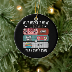 Funny Anime Fans Food And Video Games Lover Gifts Ceramic Tree Decoration