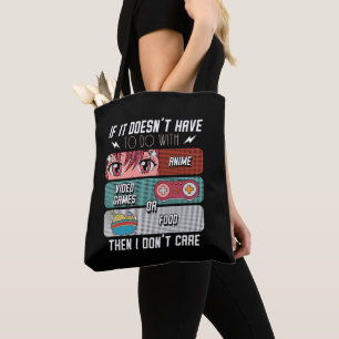 Funny Anime Fans Food And Video Games Lover Gifts Tote Bag