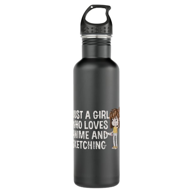 Funny Anime Sketching Design For Girls And Women 710 Ml Water Bottle (Front)