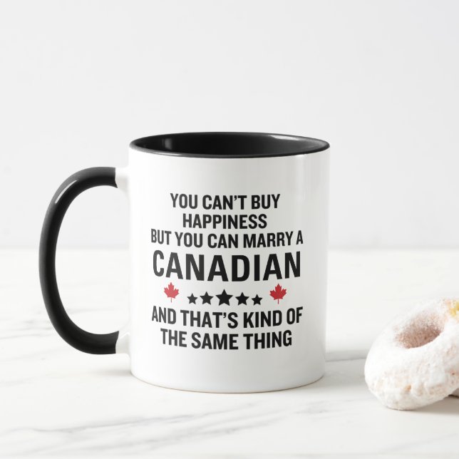 Funny Anniversary Marry a Canadian  Mug (With Donut)