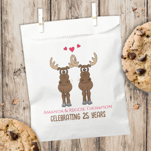 Funny Anniversary Party Whimsical Cute Moose Favour Bags
