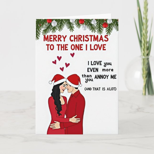 Funny Annoy Me Christmas Couple Card (Front)