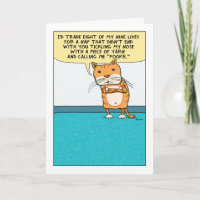 Funny Annoyed and Grumpy Cat birthday card