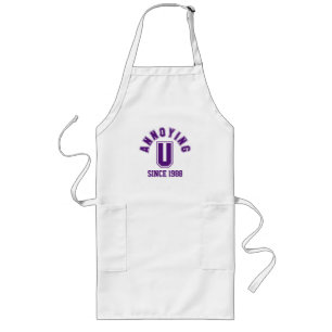 Funny Annoying You Apron, Purple Long Apron