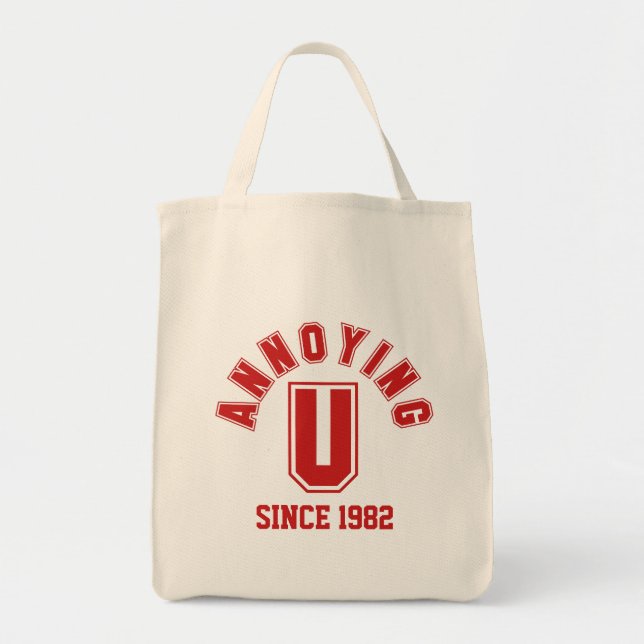 Funny Annoying You Bag, Red Tote Bag (Front)