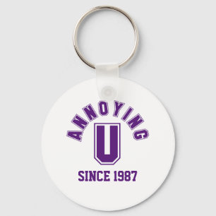 Funny Annoying You Keychain, Purple Key Ring