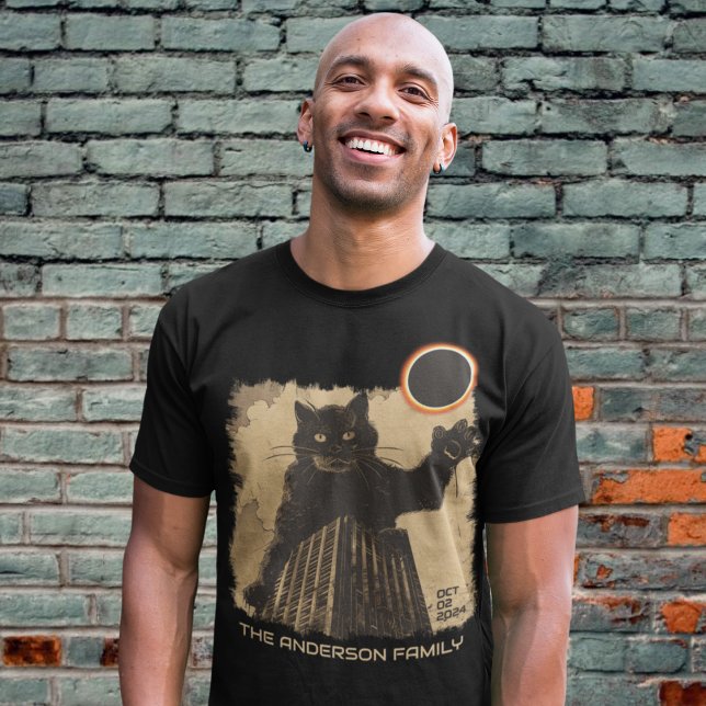 Funny Annular Solar Eclipse Cat October 2 2024 T-Shirt (Creator Uploaded)