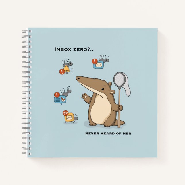 Funny Anteater Notification Hunter Illustration Notebook (Front)