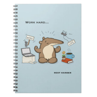 Funny Anteater Notification Hunter Illustration Notebook