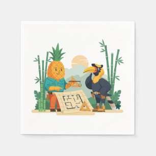 funny anthro Pineapple and Hornbill Plan and build Napkin