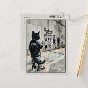 Funny Anthropomorphic Cat Postcard