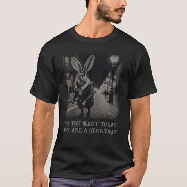 Funny Anthropomorphic Rabbit T-Shirt (Front)