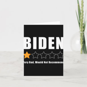 Funny Anti Biden Pro Trump 1 Star Rating Election Card