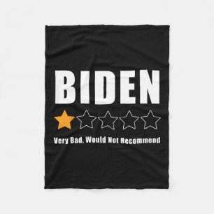 Funny Anti Biden Pro Trump 1 Star Rating Election Fleece Blanket