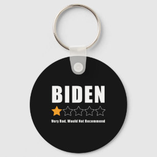 Funny Anti Biden Pro Trump 1 Star Rating Election  Key Ring