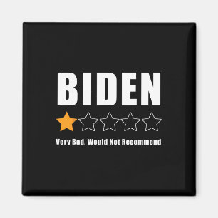 Funny Anti Biden Pro Trump 1 Star Rating Election  Magnet