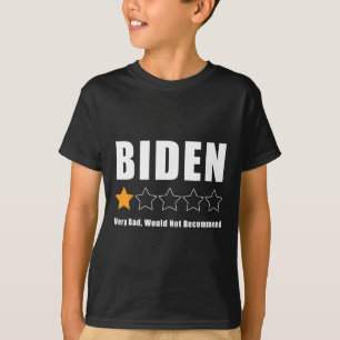 Funny Anti Biden Pro Trump 1 Star Rating Election  T-Shirt