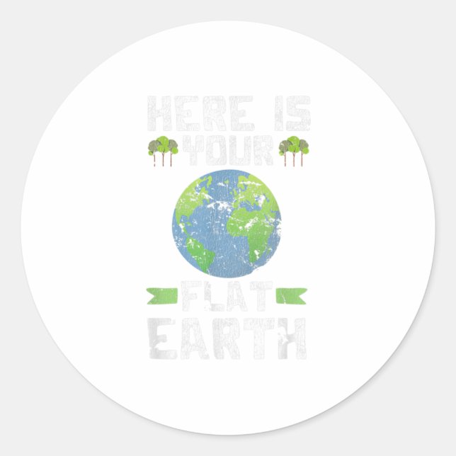 Funny Anti Flat Earth TShirt Classic Round Sticker (Front)
