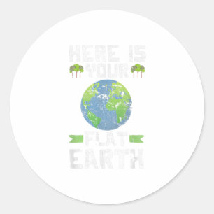 Funny Anti Flat Earth TShirt Classic Round Sticker