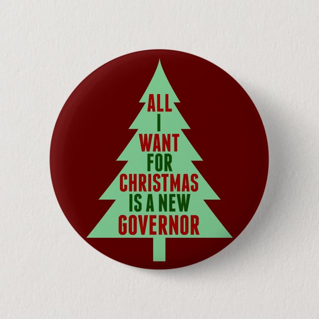 Funny Anti Governor Political Christmas Humour 6 Cm Round Badge (Front)
