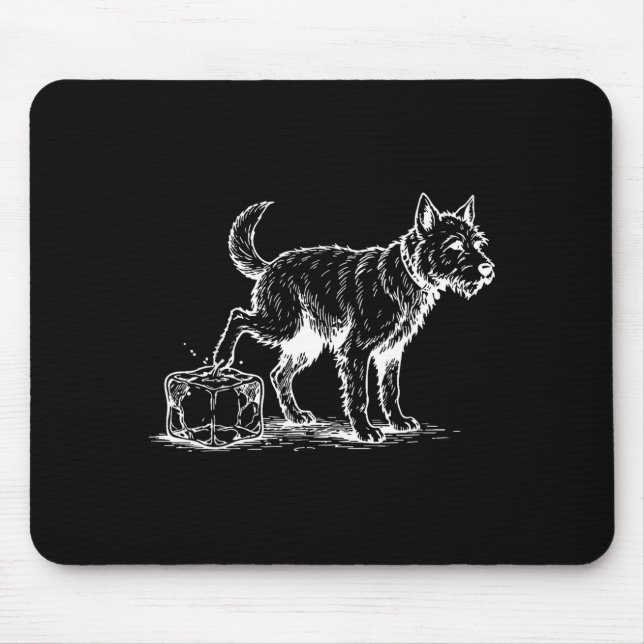 Funny anti ice dog  mouse pad (Front)