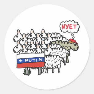 Funny Anti Putin Classic Round Sticker