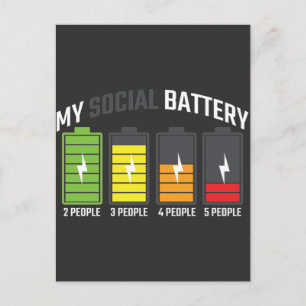 Funny Anti Social Introvert Low Social Battery Postcard