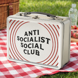 Funny Anti Socialist Social Club Socialism Metal Lunch Box