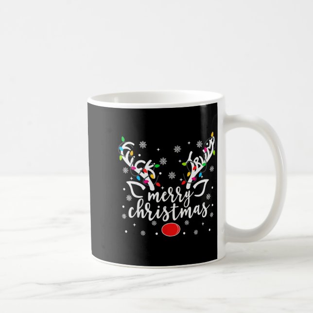 Funny Anti Trump Christmas Reindeer Funny Feminist Coffee Mug (Right)