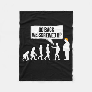 Funny Anti-trump Evolution Litical Humor Fleece Blanket