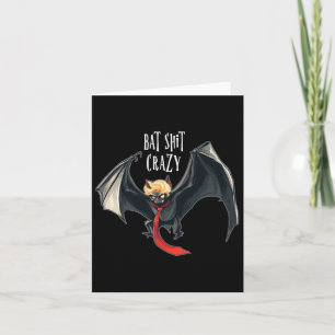 Funny Anti-trump Halloween Bat Crazy Card