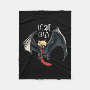 Funny Anti-trump Halloween Bat Crazy Fleece Blanket