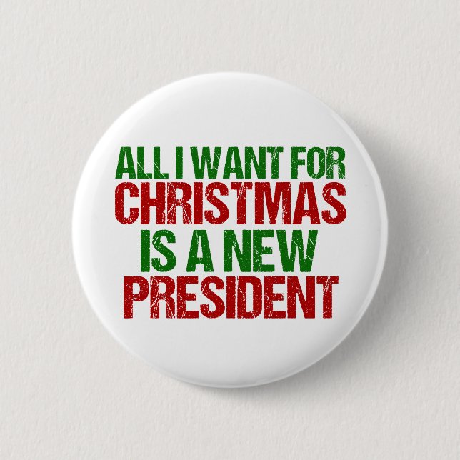 Funny Anti Trump Political Christmas 6 Cm Round Badge (Front)