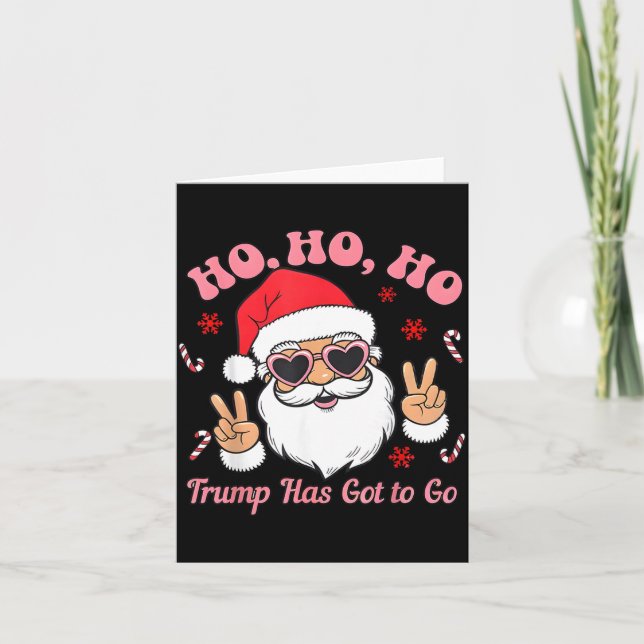 Funny Anti-trump Santa Christmas Litical Holiday T Card (Front)