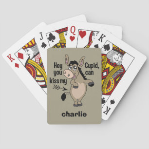 Funny Anti-Valentine Donkey custom playing cards