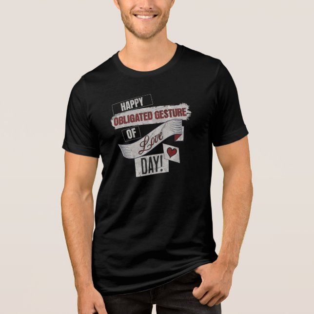 Funny Anti Valentines Day Happy Obligated Gesture  Tri-Blend Shirt (Front)
