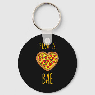 Funny Anti-valentines Pizza Is My Bae  Key Ring
