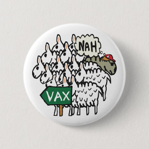 Funny Anti Vax Sheep 6 Cm Round Badge