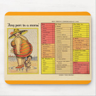 Funny Antique Couple on Beach Oddity Mouse Pad