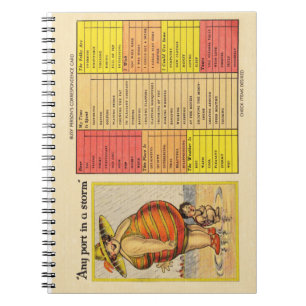 Funny Antique Couple on Beach Oddity Spiral Notebook