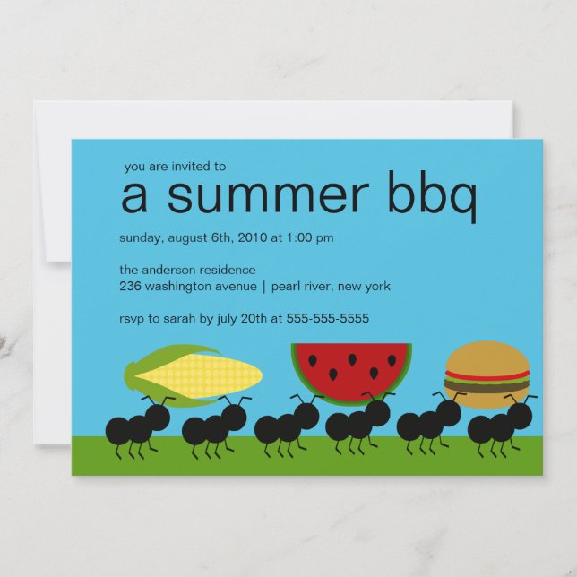 Funny ANTS Summer BBQ Bash Invitation (Front)