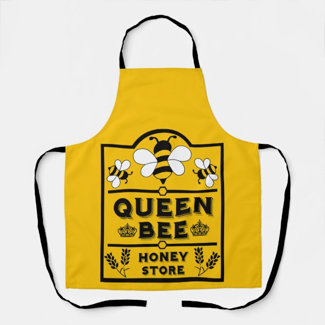 Funny Apiary Honey Queen Bee Apron (Front)