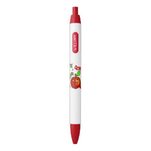 Funny apples back to school black ink pen