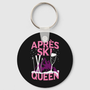 Funny Apres Ski Queen Skiing Winter Sports Party F Key Ring
