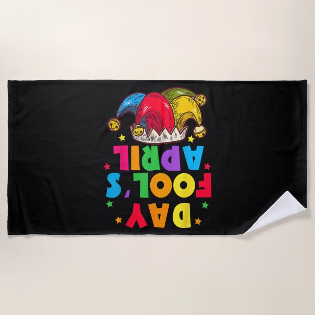 Funny April Fool's Day Pranks Kit 1st April Jokes Beach Towel (Front)