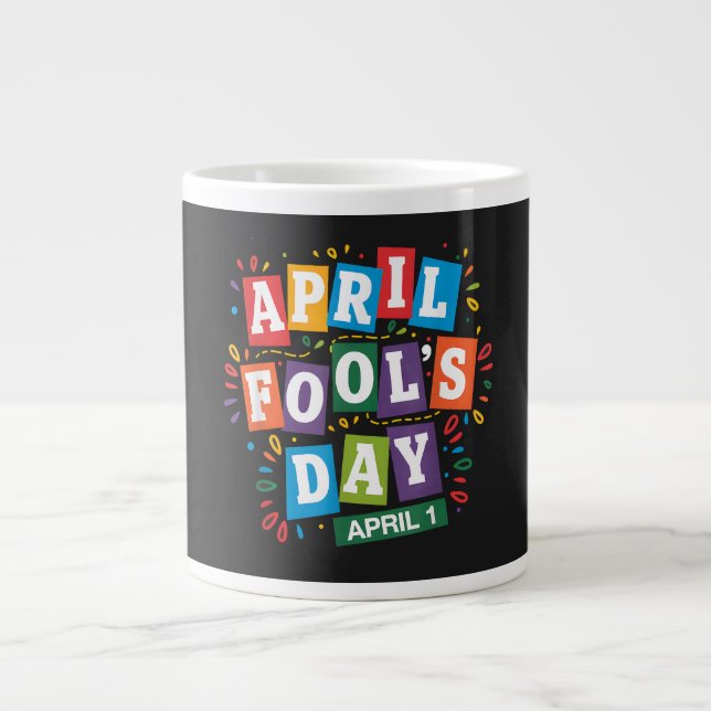 Funny April Fools Day Pranks Kit Large Coffee Mug (Front)