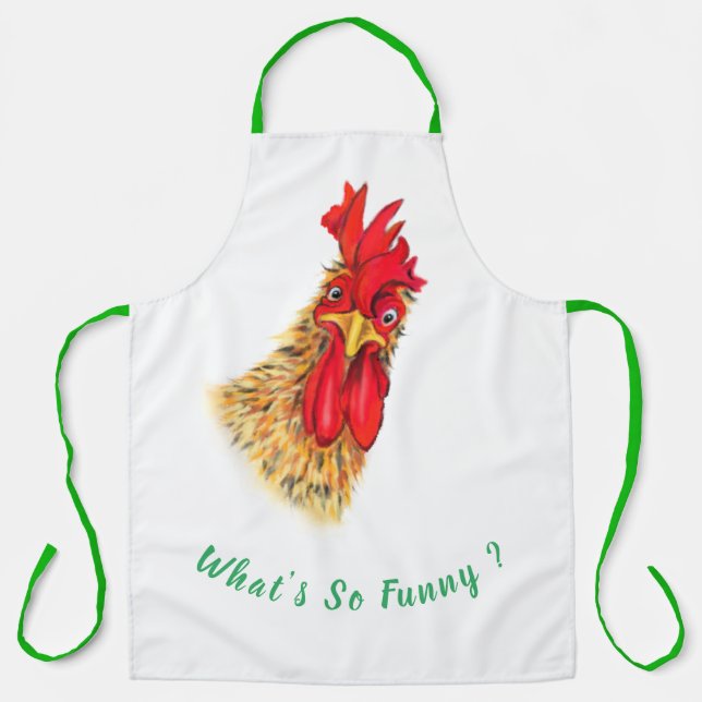 Funny Apron Surprised Rooster - What's So Funny (Front)