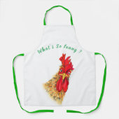 Funny Apron with Surprised Rooster - Custom Text (Front)