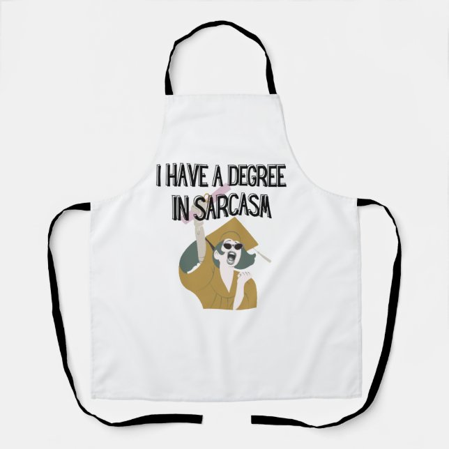 Funny Apron, Witty Humourous Apron, Graduation Gif Apron (Front)