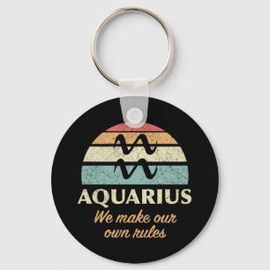 Funny Aquarius Zodiac Rules Key Ring